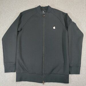 Apple Jacket Mens Medium Black Full Zip Embroidered Logo Employee